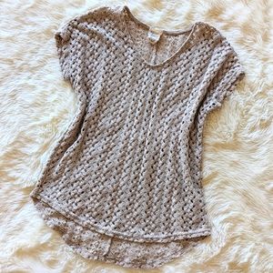 Tan Knit Oversized Top